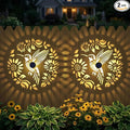 2 Pack Solar Fence Lights Metal Solar Powered Outdoor Wall Deck Step Lights by gardencave