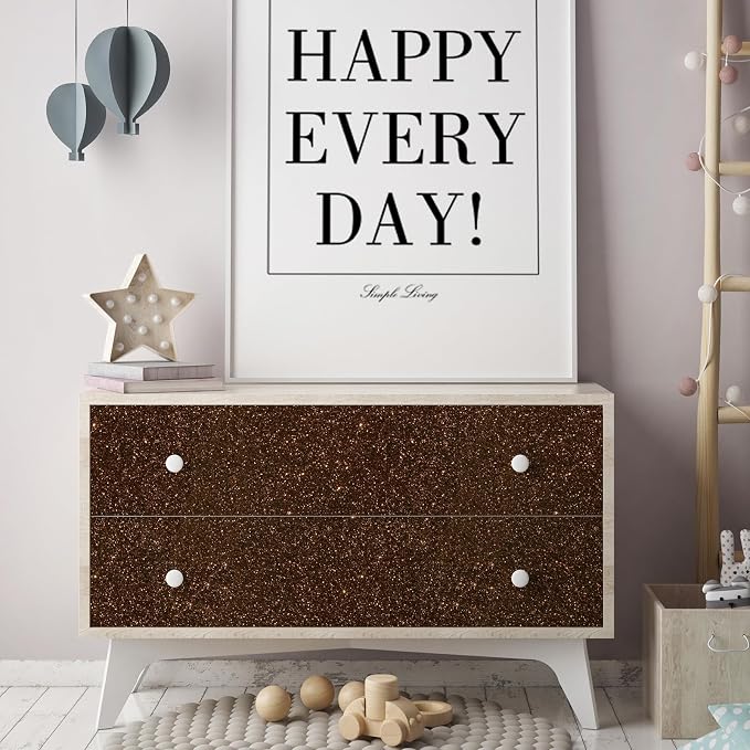 CHIHUT Dark Brown Glitter Wallpaper Peel and Stick Sparkle Glitter Contact - Image 3