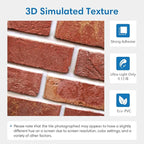 COMSTICKC 3D Faux Red Brick Wall Panel Peel and Stick, Small Brick, Ultra-Light - Image 3
