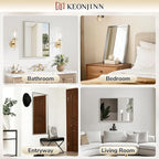 Keonjinn 72 x 36 Inch Brushed Nickel Bathroom Mirrors - Image 6