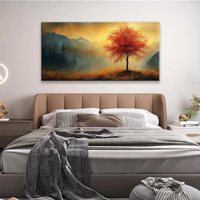 Suconvng Modern Wall Art For Living Room Painting Modern Gold Landscape Canvas - Image 4