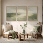 Large Framed Sage Green Abstract Landscape Wall Art - Image 4
