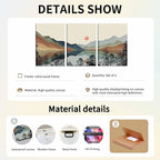 AKWISH Framed Mountain Canvas Wall Art Set of 3, Boho Watercolor Poster Prints - Image 5