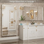 LOAAO 72x32 Inch White Metal Framed Bathroom Mirror - Image 3
