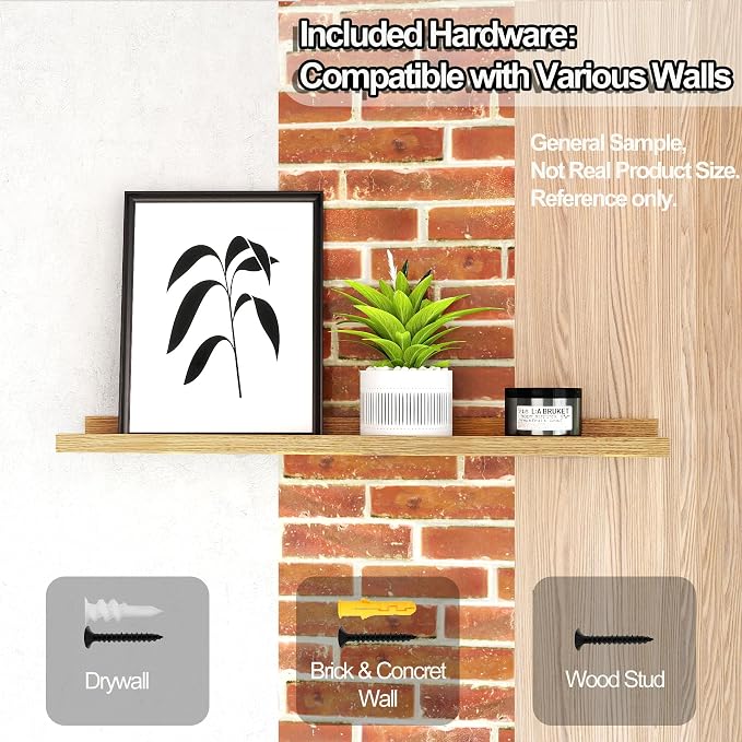 Small Floating Shelves for Wall Decor, Wall Mounted Wood Shelf for Bedroom - Image 5