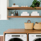 Teal Wallpaper Grasscloth Peel and Stick Wallpaper 17.7inch x 118.1inch Teal - Image 7