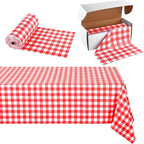 Kochorie 54 Inch x 300 Ft Red Checkered Plastic Table Cloth Roll Disposable by Kochorie