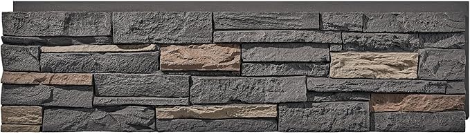 Faux Stone Wall Panels 1-Pack PU Stone Veneer Siding, Mortarless 46.25x12.88 by Wallwell
