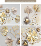 Clocks for Living Room, Large Wall Clock, 3D Silent Wall Clock, Retro Metal - Image 6