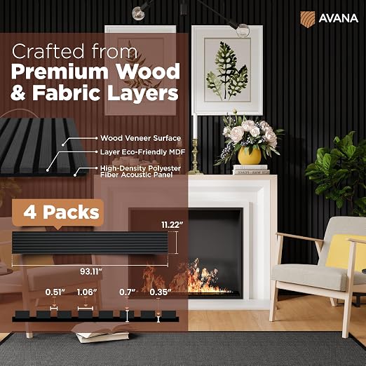Avana Acoustic Wood Wall Panels – 93.2x11.25 Inch Panels – Fits 94x12 Layout – - Image 4