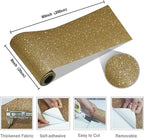 CRE8TIVE Champagne Gold Glitter Wallpaper Border Gold Peel and Stick Wallpaper - Image 6