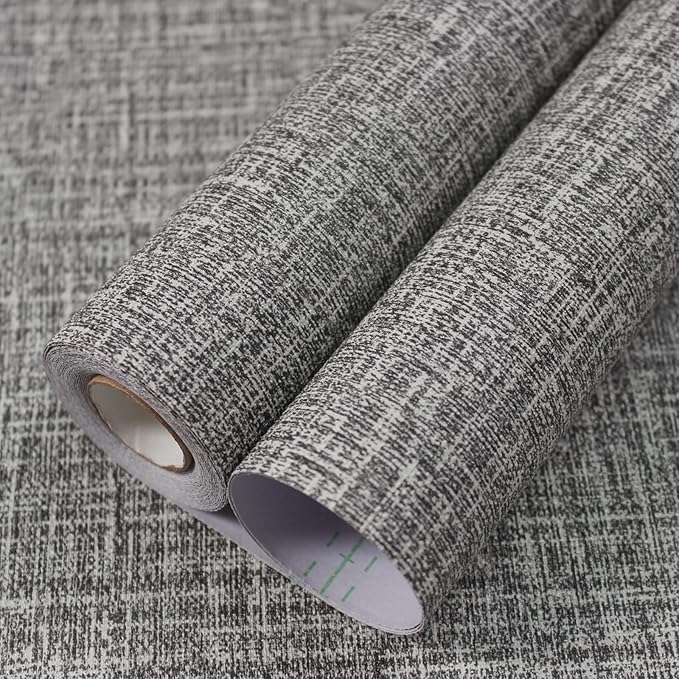 WADILE Grasscloth Peel and Stick Wallpaper 23.6in x 118in, Textured Contact by WADILE