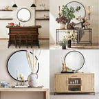 G-LEAF Black Round Mirror 24 inch, Circle Mirror - Image 8
