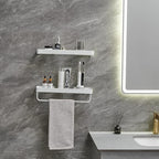 VOLPONE Bathroom Shelves Wall Mounted 2 Tier Glass Floating Shelf - Image 3