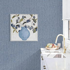 Grasscloth Peel and Stick Wallpaper Blue Contact Paper 15.7inch x 196.8inch - Image 3