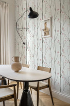 Timeet 197"x16" Floral Wallpaper Peel and Stick Wallpaper White and Pink - Image 5