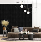 Black Grasscloth Peel and Stick Wallpaper Texture Contact Paper A Set of 15.7" - Image 2