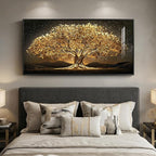 Large Framed Black and Gold Tree of Life Wall Art, Modern Luxury Tree Painting - Image 4