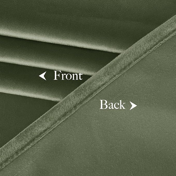 NICETOWN Sage Green Velvet Curtains 90 inches Long 2 Panels, Semi Room - Image 9
