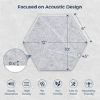 12 Pack Hexagon Acoustic Panels, Self-Adhesive Acoustic Wall Panels - Image 6