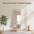 16''x 60'' Tall Brushed Nickel Mirror, Beveled Bathroom Mirror - Image 3