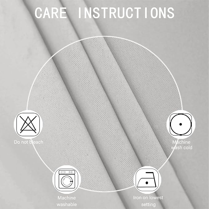 LEMOMO Light Grey Blackout Curtains 42 x 63 Inch Length/Set of 2 Curtain - Image 3
