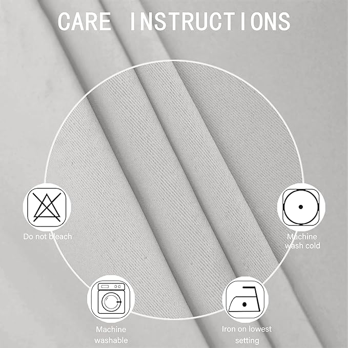 LEMOMO Light Grey Thermal Blackout Curtains/52 x 72 Inch/Set of 2 Panels Room - Image 4