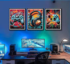 PPV 3Pcs Cool Gaming Wall Art Retro Video Game watercolor Posters Pictures - Image 3