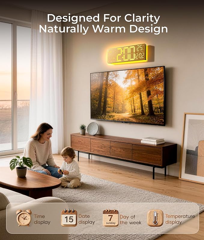 EASYERA 16.5" Large Digital Wall Clock - Image 2