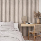 VEELIKE Rustic Grey Oak Wood Slat Wallpaper Peel and Stick Faux Wood Panel Wall - Image 2
