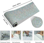 CRE8TIVE Silver Holographic Glitter Wallpaper Border Peel and Stick Wall - Image 6