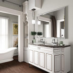 40 x 30 Silver Bathroom Mirror, Large Beveled Silver Bathroom Vanity Mirror - Image 6