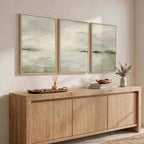 Framed Sage Green Abstract Landscape Wall Art - Image 2