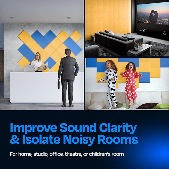 Acoustic Panels 12-Pack Soundproof Wall Panels 12"X12"X0.4" Sound Panels High - Image 4