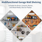 4 Pack Garage Wall Shelf, Wall Mounted Storage Shelves, Heavy Duty Metal Shelves - Image 8