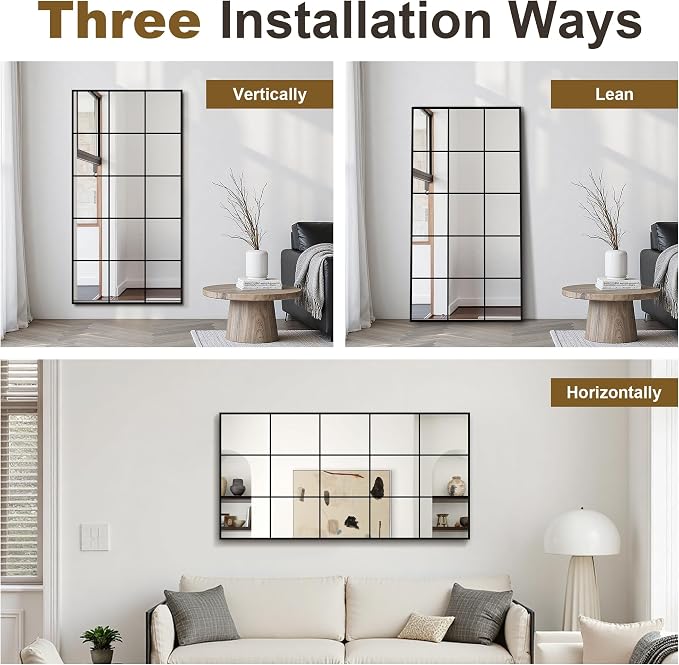 Window Mirrors for Wall Decor, Large Wall Mirrors Decorative Window Pane 28 x 55 - Image 4