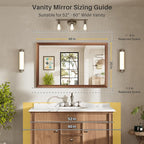 48x30 Inch Bathroom Mirror for Wall, Anti-Rust Walnut Wood Grain Metal Framed - Image 2
