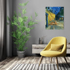 Van Gogh Canvas Wall Art: Café Terrace at Night Oil Painting Picture - Image 5