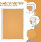 White Cork Board for Wall, 36 x 24 inches Decorative Bulletin Board, Rustic - Image 5
