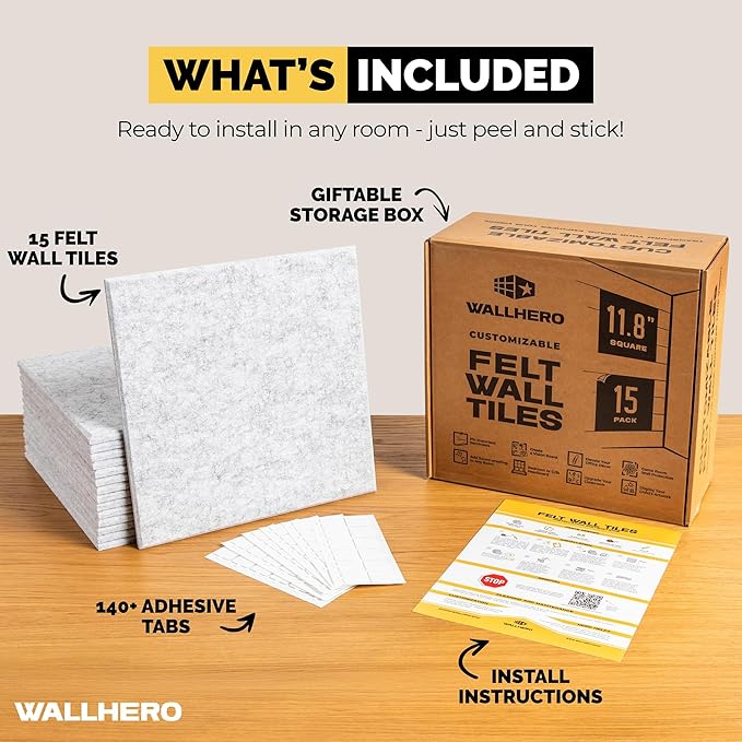 WALLHERO Cork Boards for Walls, Bulletin Boards 59"x36" | 15 Pack | Felt - Image 3