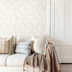 Ismoon Floral Peel and Stick Wallpaper Vintage Beige Contact Paper Boho - Image 2
