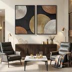 Large Framed Abstract Circles Wall Art Set of 2 - Image 4