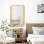 PERFNIQUE Rattan Mirror, Decorative Wall Nursery Decor, Rustic Farmhouse - Image 7
