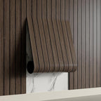 Yutianli PVC Slat Wall Panel Peel and Stick 236"x 15.7" Faux Wood Slat Panel by Yutianli
