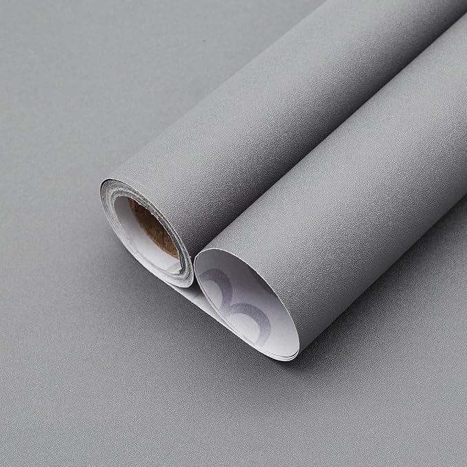 Yancorp 16"x394" Matte Gray Contact Papaer Peel and Stick Wallpaper Vinyl Wrap by YancorpHomeDecor
