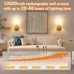 Nekhung Battery Operated Wall Sconces Set of 2, Wireless Wall Light - Image 4