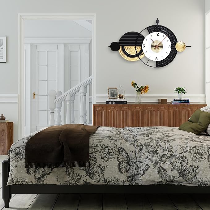 Large Modern Wall Clocks Big Wall Clock Nordic Style Metal Dial Battery - Image 4