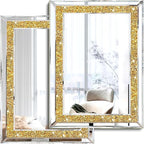 2 Piece Wall Mirrors, Crush Diamond Wall Decor by XIHACTY