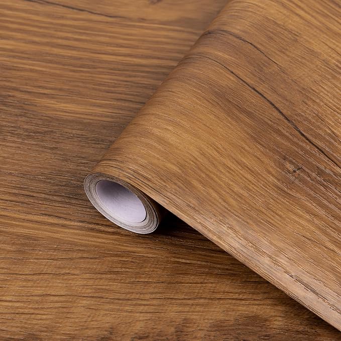 practicalWs 17.7in x 393.7in Wood Contact Paper Brown Wood Peel and Stick - Image 2
