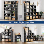 Mavivegue Bookcase, 18-Cube Extra Large Book Shelf, DIY Cube Storage Organizer - Image 4